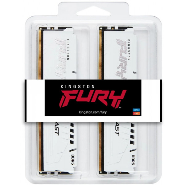 Фото - Память DDR Kingston Fury Beast White DDR5-6000 32Gb (2x16GB) CL40-40-40 1.35V XMP (KF560C40BWK2-32)