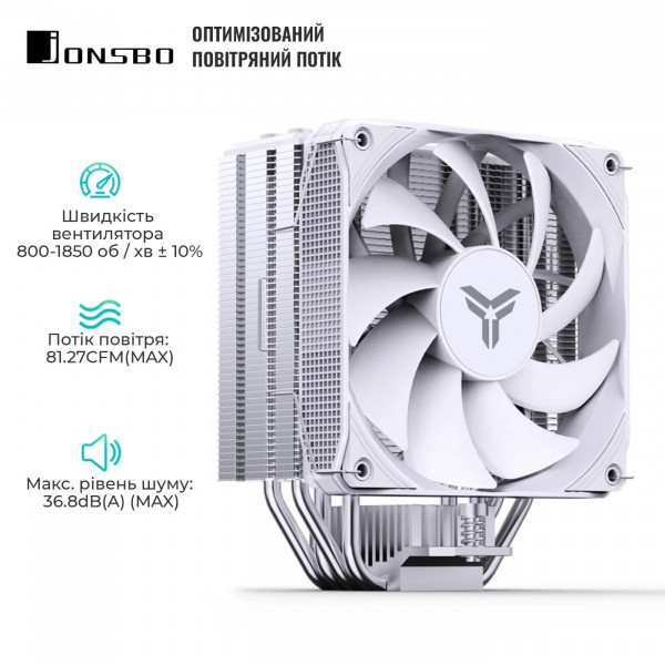 Фото - Процесорний кулер Jonsbo PISA A4 White