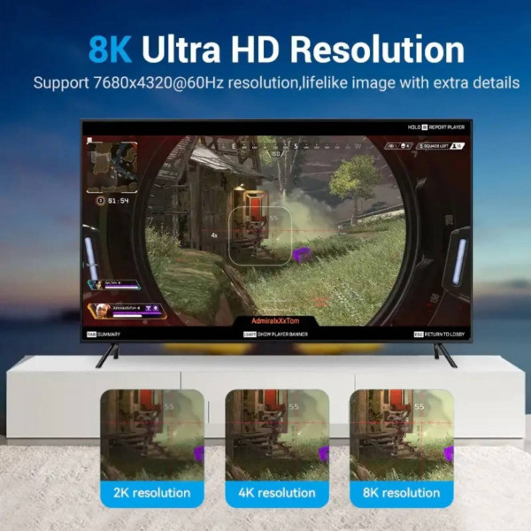 Фото - Кабель Vention DP-DP v1.4 2 m Black (HCCBH)