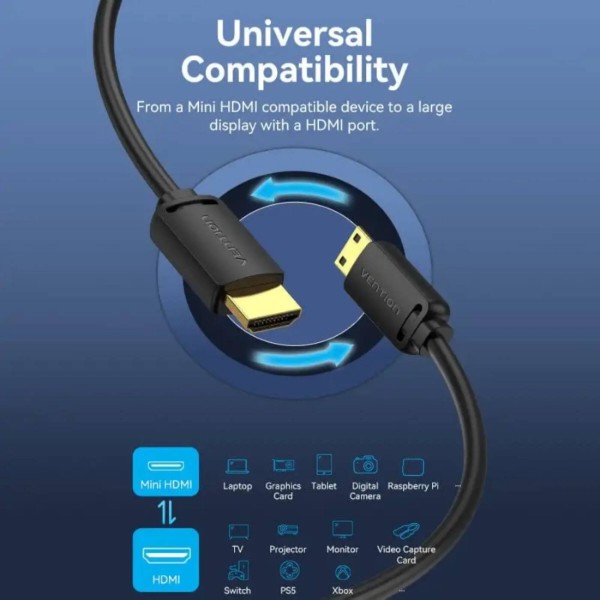 Фото - Кабель HDMI Vention HDMI- mini HDMI v2.0 4K 60Hz 3 m (AGHBI)