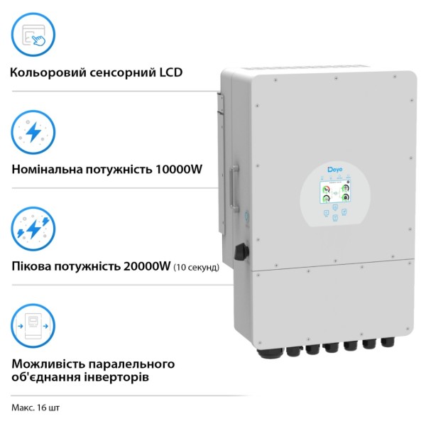 Фото - Система хранения энергии Deye SUN-10K-SG02LP1-EU-AM3-2DY9.6K-LFP-W