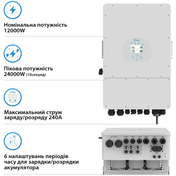 Фото - Система хранения энергии Deye SUN-12K-SG04LP3-EU-3GS15.36K-LFP-W