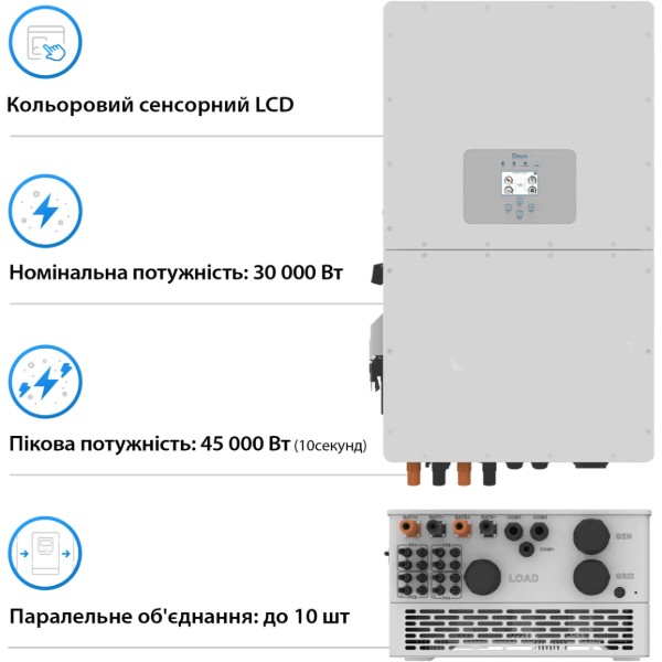 Фото - Система хранения энергии Deye SUN-30K-SG01HP3-EU-BM3-BOS-G10-51.2kW-LFP