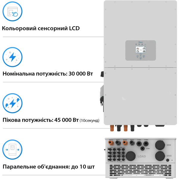 Фото - Система зберігання енергії Deye SUN-30K-SG01HP3-EU-BM3-HV51100-11-56.32kW-LFP