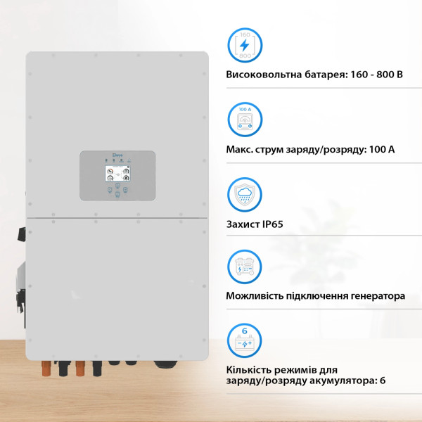 Фото - Система зберігання енергії Deye SUN-30K-SG01HP3-EU-BM3-HV51100-11-56.32kW-LFP