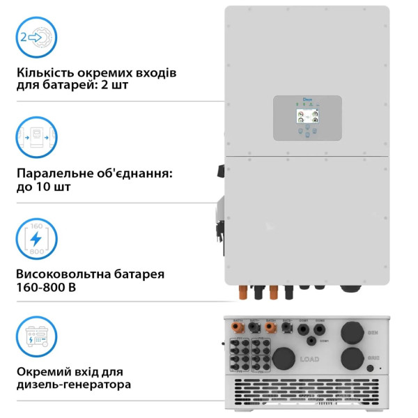 Фото - Система зберігання енергії Deye SUN-50K-SG01HP3-EU-BM4-BOS-G10-51.2kW-LFP