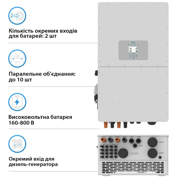 Фото - Система зберігання енергії Deye SUN-50K-SG01HP3-EU-BM4-BOS-G12-61.44kW-LFP