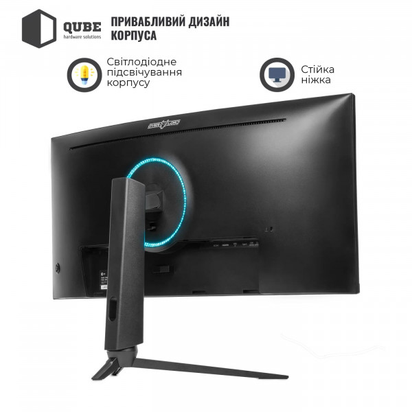 Фото - Монітор ігровий QUBE Overlord (C34UQ180HC)