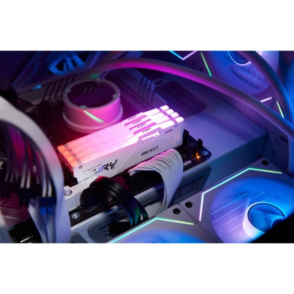 Фото - Пам'ять DDR Kingston FURY Beast White RGB DDR5-6000 64GB (2x32GB) (KF560C30BWEAK2-64)