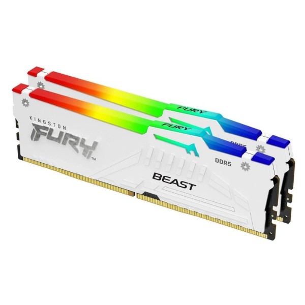 Фото - Пам'ять DDR Kingston FURY Beast White RGB DDR5-6000 64GB (2x32GB) (KF560C30BWEAK2-64)