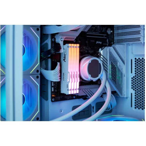 Фото - Память DDR Kingston FURY Beast White RGB DDR5 6400 64GB (2x32GB) (KF564C32BWEAK2-64)