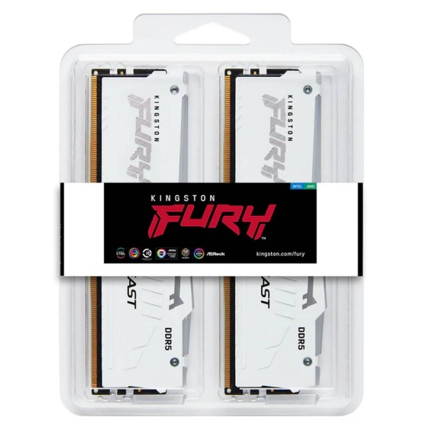 Фото - Пам'ять DDR Kingston FURY Beast White RGB DDR5-6000 32GB (2x16GB) (KF560C30BWEAK2-32)