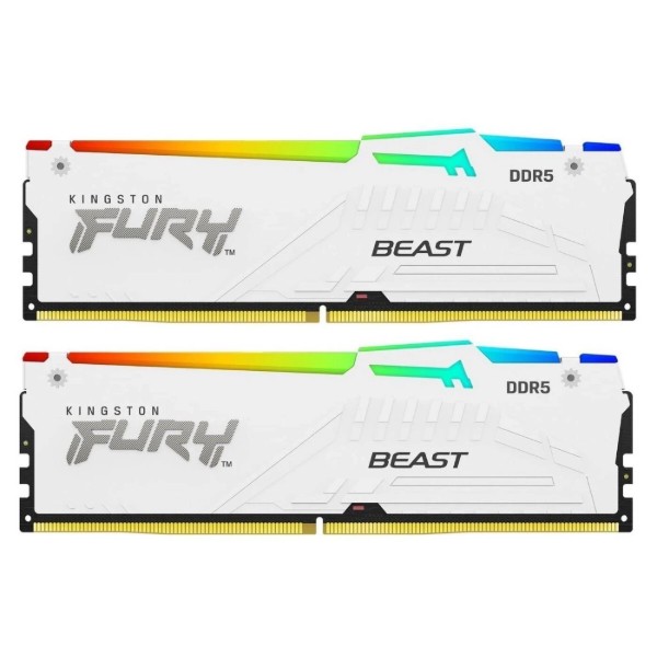 Фото - Пам'ять DDR Kingston FURY Beast White RGB DDR5-6000 32GB (2x16GB) (KF560C30BWEAK2-32)