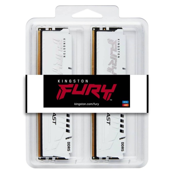 Фото - Пам'ять DDR Kingston FURY Beast White DDR5-6000 32GB (2x16GB) (KF560C30BWEK2-32)