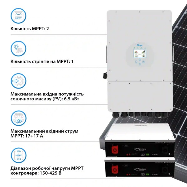 Фото - Система хранения энергии Deye SUN-5K-SG03LP1-EU-2DY10.24K-LFP-W