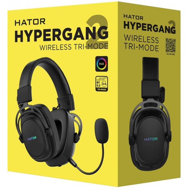 Фото - Гарнитура беспроводная игровая Hator Hypergang 2 Wireless Tri-Mode Black (HTA-950)