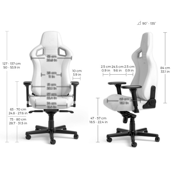 Фото - Крісло для геймерів Noblechairs Epic White Edition (NBL-EPC-PU-WED)