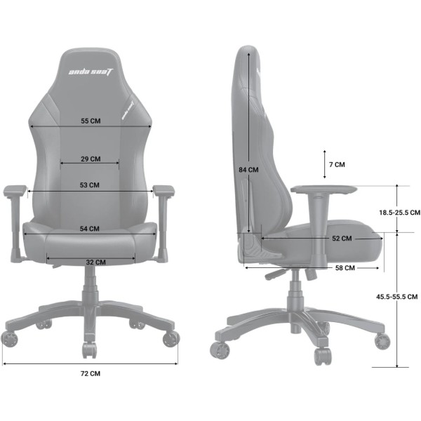 Фото - Кресло для геймеров Anda Seat Luna Size L Black/Blue PVC (AD18-48-BS-PV)