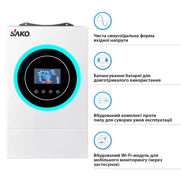 Фото - Инвертор автономный солнечный SAKO Sunon V 6.5KVA