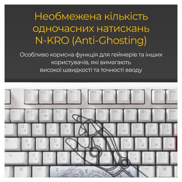 Фото - Клавиатура проводная игровая Ducky One 3 Cherry MX Speed Silver RGB White UA (DKON2108ST-PUAPXPWWWSC1)