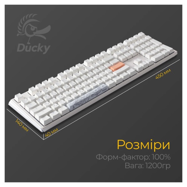 Фото - Клавиатура проводная игровая Ducky One 3 Cherry MX Speed Silver RGB White UA (DKON2108ST-PUAPXPWWWSC1)