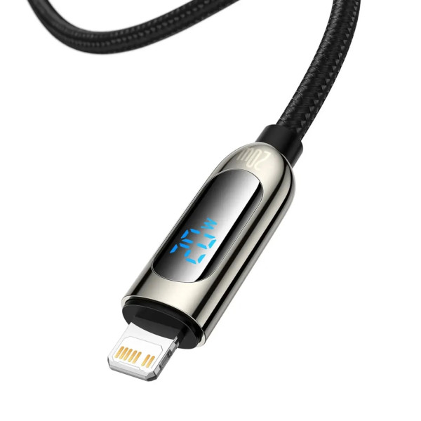Фото - Кабель синхронізації даних Baseus Display Fast Charging USB-C-Lightning 20W 2m Black (CATLSK-A01)