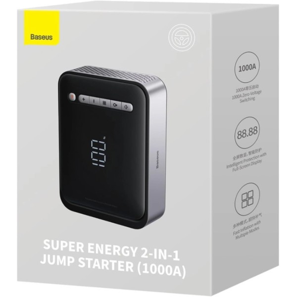 Фото - Пускозарядний пристрій Baseus Super Energy 2-in-1 Jump Starter 1000А Black + Автокомпресор (CGCN000001)