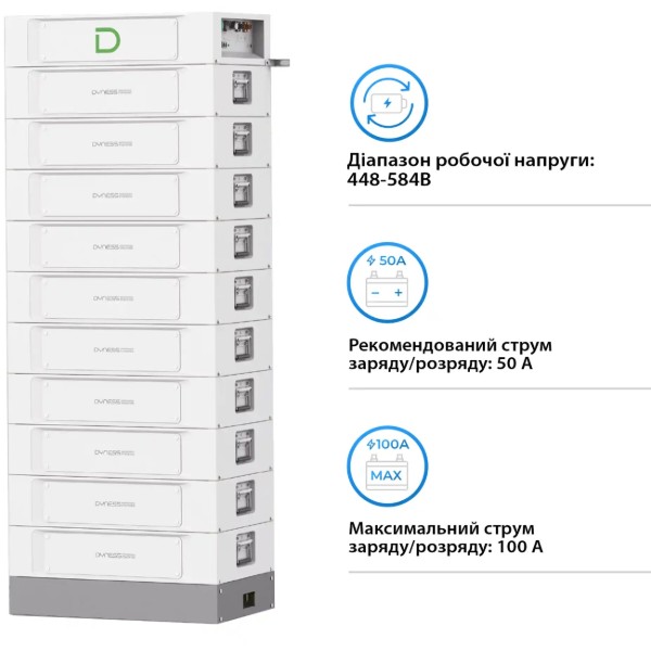 Фото - Батарея для солнечного инвертора Dyness STACK100-10 10xS51100, 51.2kW, 512V, 100Ah,LiFePO4, SBDU100