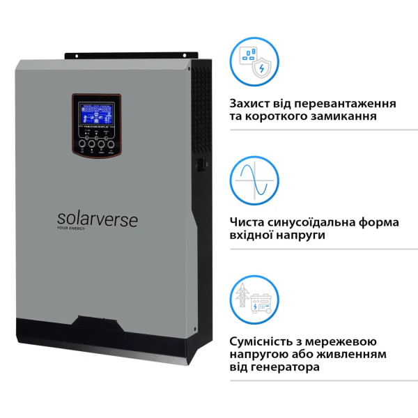 Фото - Інвертор автономний сонячний Solarverse Ampere (1ф, 3kW, 24V) (SV3024A)