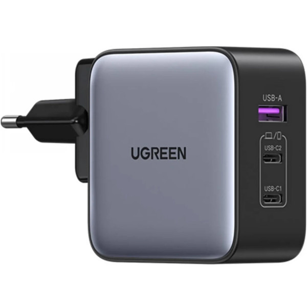 Фото - Мережевий зарядний пристрій UGREEN CD296 65W 3xUSB (2хUSB-C+USB-A) GaN Fast Charger Black/Grey (90409)