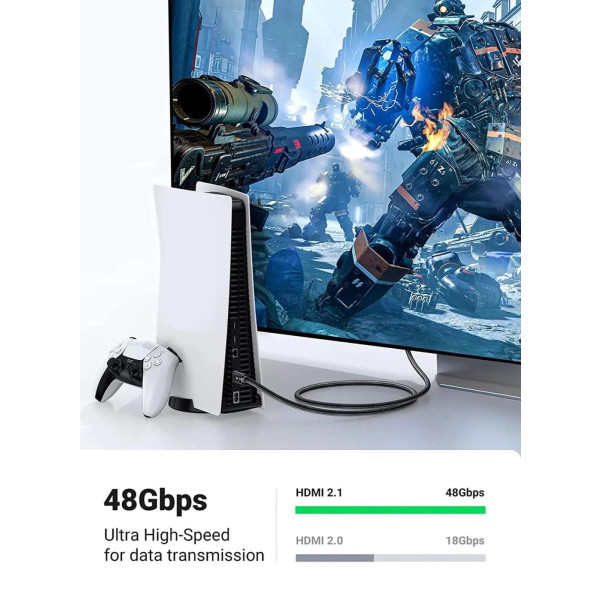 Фото - Кабель HDMI UGREEN HD135 HDMI - HDMI 8K 3m Gray (80602)