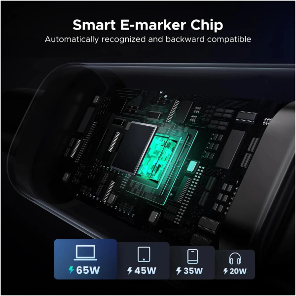 Фото - Кабель UGREEN L509 Uno USB-C to USB-C PD Fast Charging Cable 5A Max 1m (35501)
