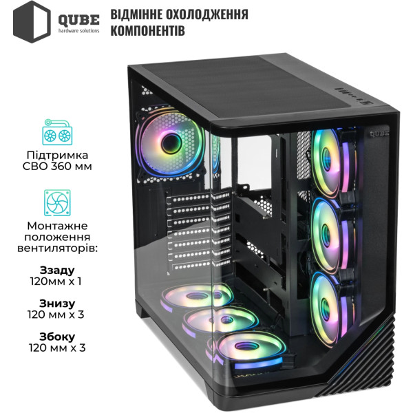 Фото - Корпус QUBE MIRAGE 7ARGB Black (MIRAGE_GBNU3)