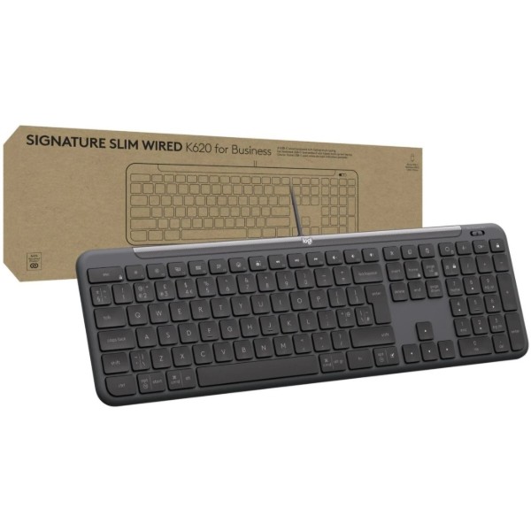 Фото - Клавиатура проводная Logitech Signature Slimfor Business K620 USB-C UA Graphite (920-013333)