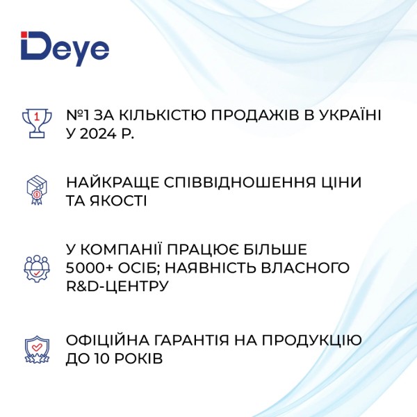 Фото - Система зберігання енергії Deye SUN-6K-SG03LP1-EU-3GS14.4K-LFP (1ф, 6kW, 48V, 300Ah, LiFePO4)
