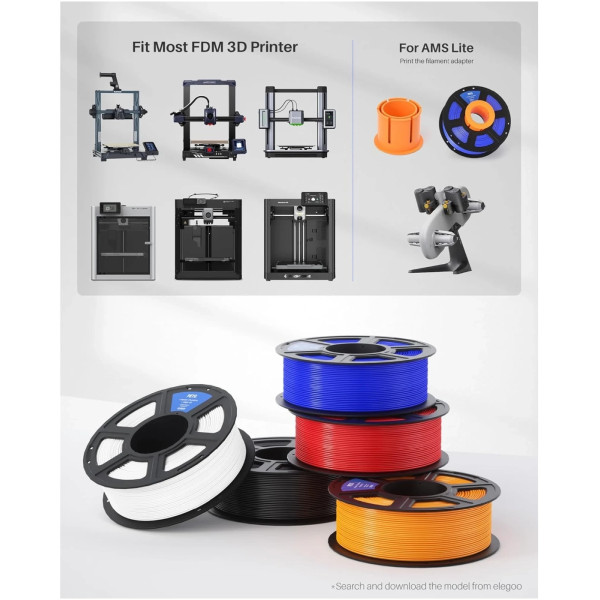 Фото - Нитка для PETG-картриджа Elegoo Filament 1.75мм сірий (50.203.0391)