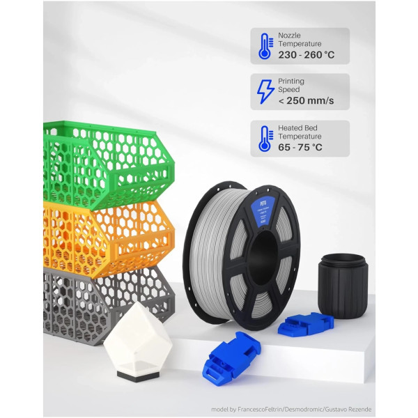 Фото - Нитка для PETG-картриджа Elegoo Filament 1.75мм темно-сірий (50.203.0396)