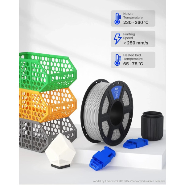 Фото - Нитка для PETG-картриджа Elegoo Filament 1.75 мм бежевый (50.203.0395)