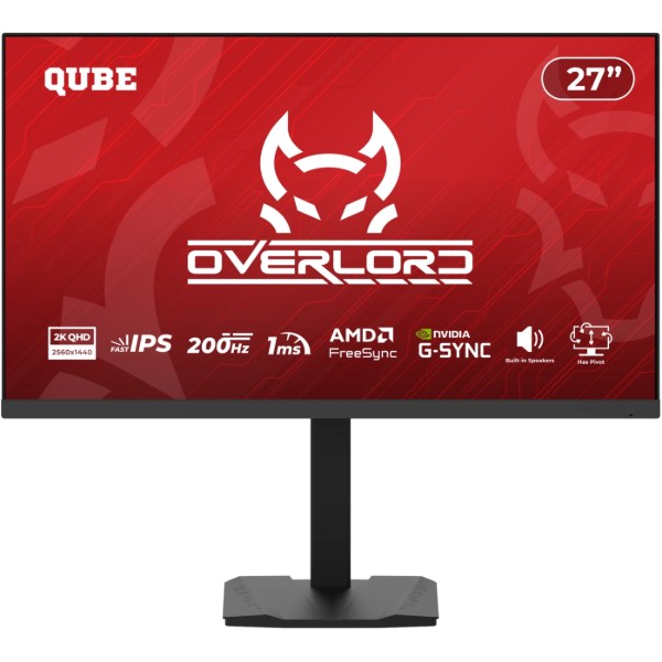 Фото - Монітор ігровий QUBE Overlord G27Q200H Фото - Монітор ігровий QUBE Overlord G27Q200H