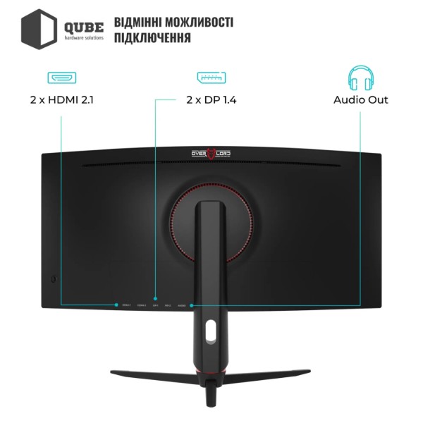 Фото - Монітор ігровий QUBE Overlord C34UQ180H