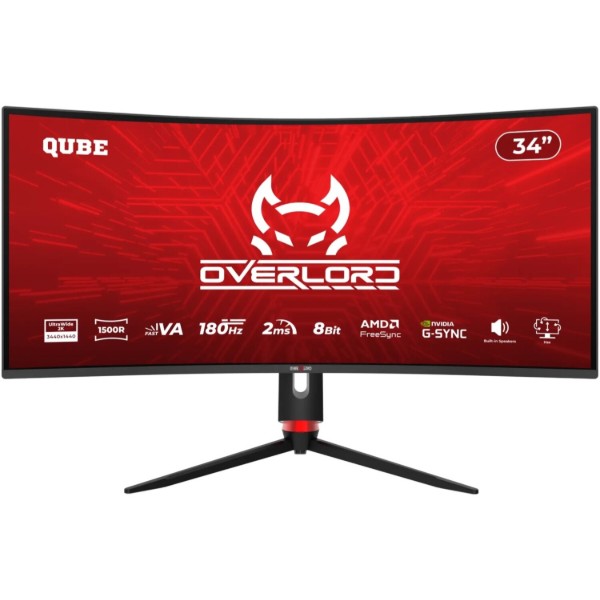 Фото - Монітор ігровий QUBE Overlord C34UQ180H