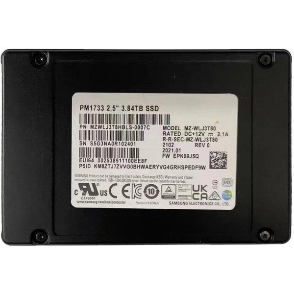 Фото - SSD-накопитель внутренний Samsung PM1733 3.84TB U,2 PCIe 4.0 x4 2.5" DWPD 1 OEM (MZWLJ3T8HBLS-00007)