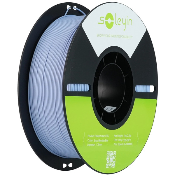 Фото - Нитка для PETG-картриджа Creality Filament Soleyin 1.75 мм сніжно-гірський блакитний (3301030167)