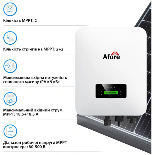 Фото - Система зберігання енергії Afore SV-1AF6K1-LDY5.1K2 (1ф., 6kW 5.1kWh 1BAT LiFePO4 6000 циклів)