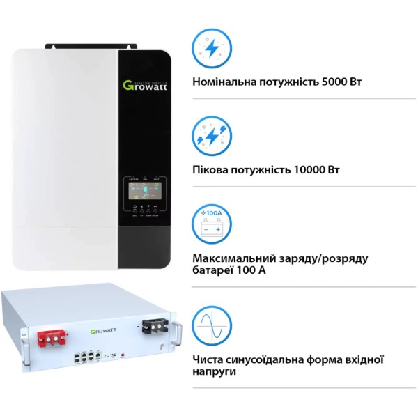 Фото - Система зберігання енергії Growatt SV-1GR5K1-LGR5K1-1 (1ф, 5kW, 51.2V, 100 Ah)