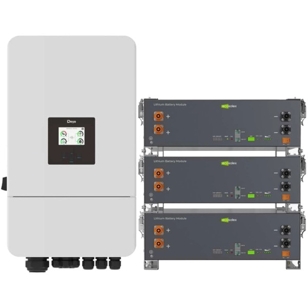 Фото - Система хранения энергии Deye SV-3DE12K2-LEC15K1-1 (3ф, 12kW, 51.2V, 300Ah, LiFePO4)