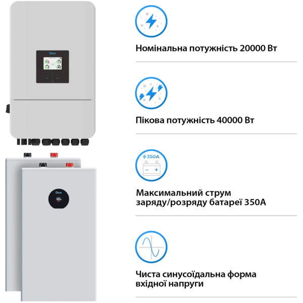 Фото - Система хранения энергии Deye SV-3DE20K1-LDE32K1-1 (3ф, 20kW, 51.2V, 628Ah, LiFePO4)
