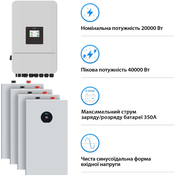 Фото - Система хранения энергии Deye SV-3DE20K1-LDE64K1-1 (3ф, 20kW, 51.2V, 1256Ah, LiFePO4)