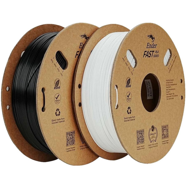 Фото - Нитка для PLA-картриджа Creality Ender 2x1кг, 1.75мм, Black та White (3301010395)
