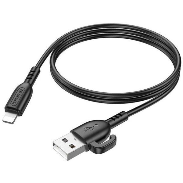Фото - Кабель BOROFONE BX91 USB to iP 2.4A,1m Black (6974443389883)